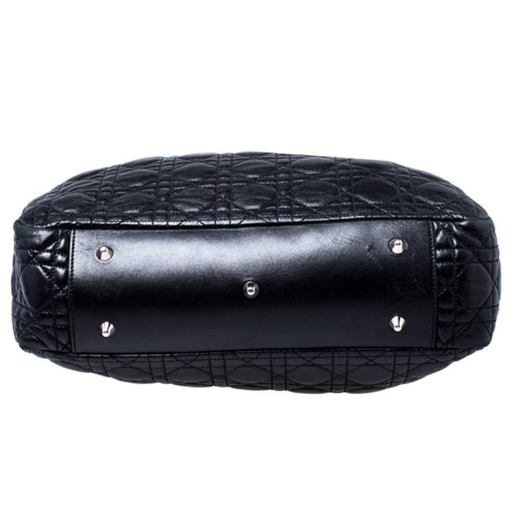 Pre Owned Dior Black Cannage Quilted Leather Soft Shopper Tote