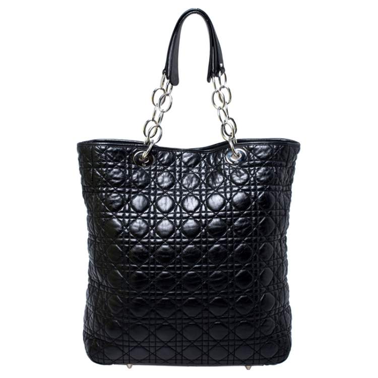Pre Owned Dior Black Cannage Quilted Leather Soft Shopper Tote