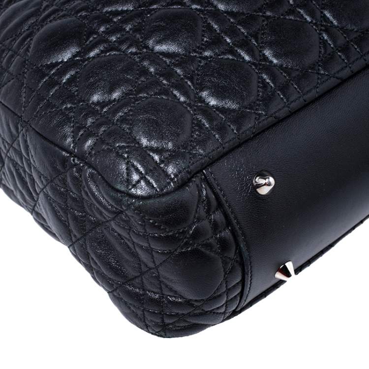 Pre Owned Dior Black Cannage Quilted Leather Soft Shopper Tote