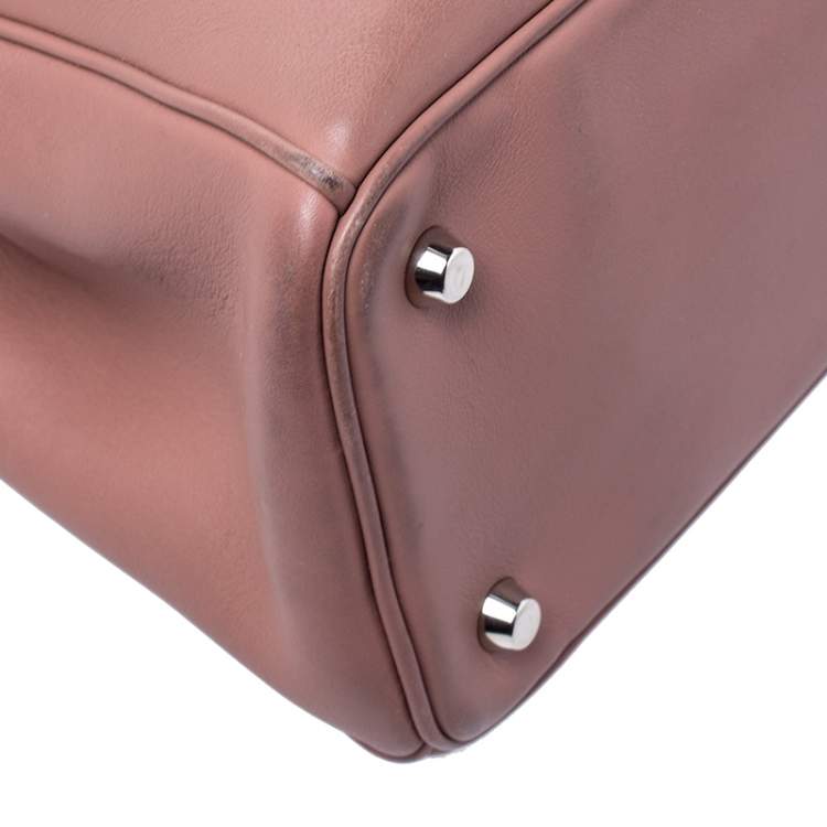 Pre Owned Dior Old Rose Leather Large Diorissimo Shopper Tote