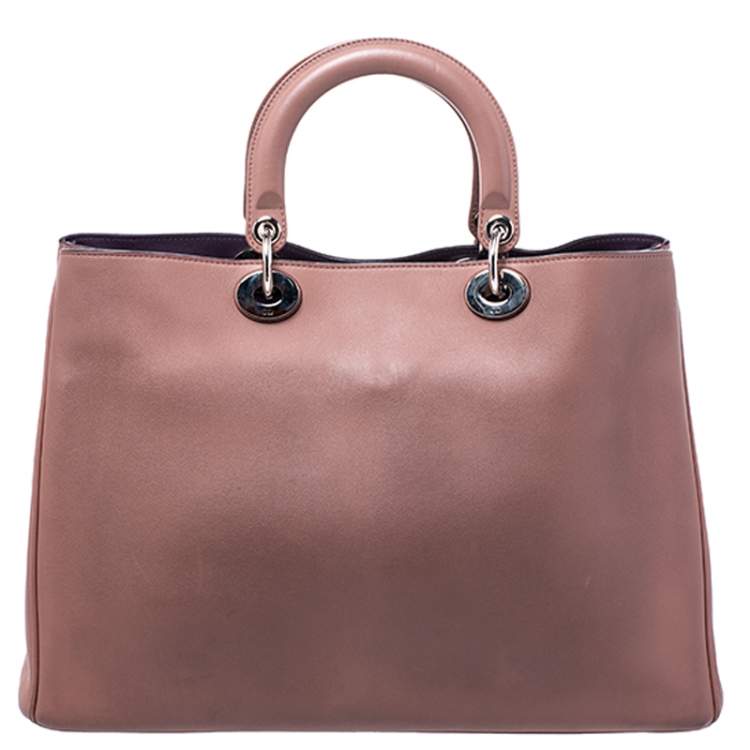 Pre Owned Dior Old Rose Leather Large Diorissimo Shopper Tote