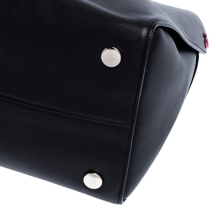 Pre Owned Dior Black/Pink Leather Small Dior Addict Shopper Tote