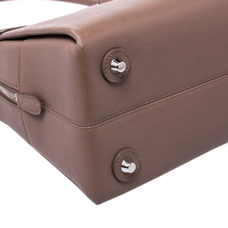 Pre Owned Dior Nude Leather New Lock Top Handle Bag