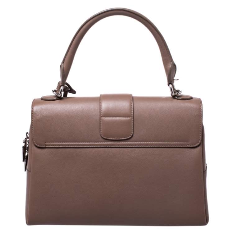 Pre Owned Dior Nude Leather New Lock Top Handle Bag