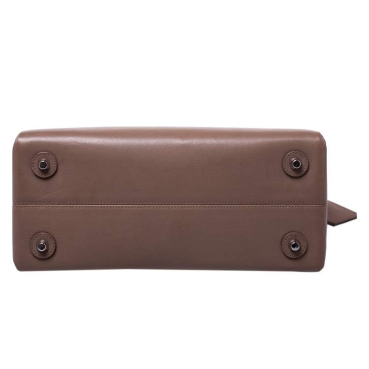 Pre Owned Dior Nude Leather New Lock Top Handle Bag