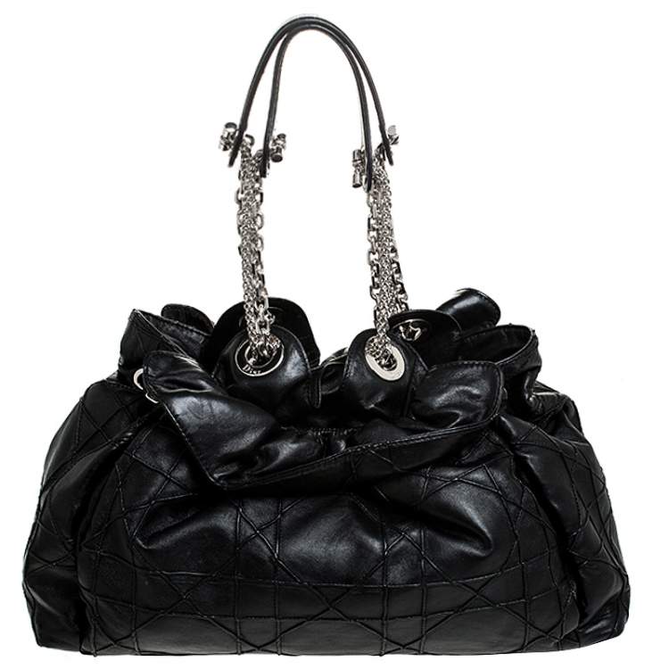 Pre Owned  Dior Black Cannage Leather Le Trente Hobo