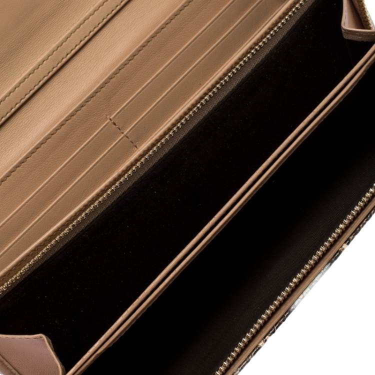 Pre Owned Dior Beige Python Lady Dior Wallet On Chain