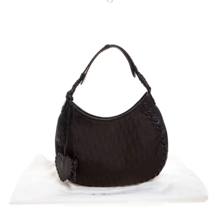 Pre Owned Dior Dark Brown Diorissimo Nylon Hobo