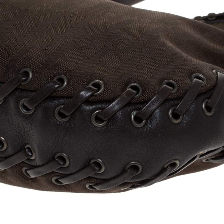 Pre Owned Dior Dark Brown Diorissimo Nylon Hobo