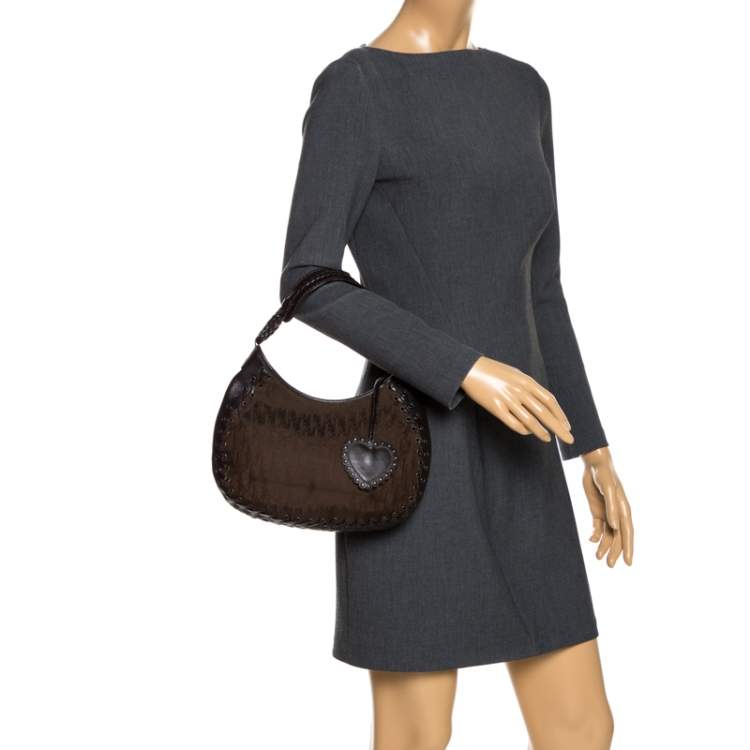 Pre Owned Dior Dark Brown Diorissimo Nylon Hobo