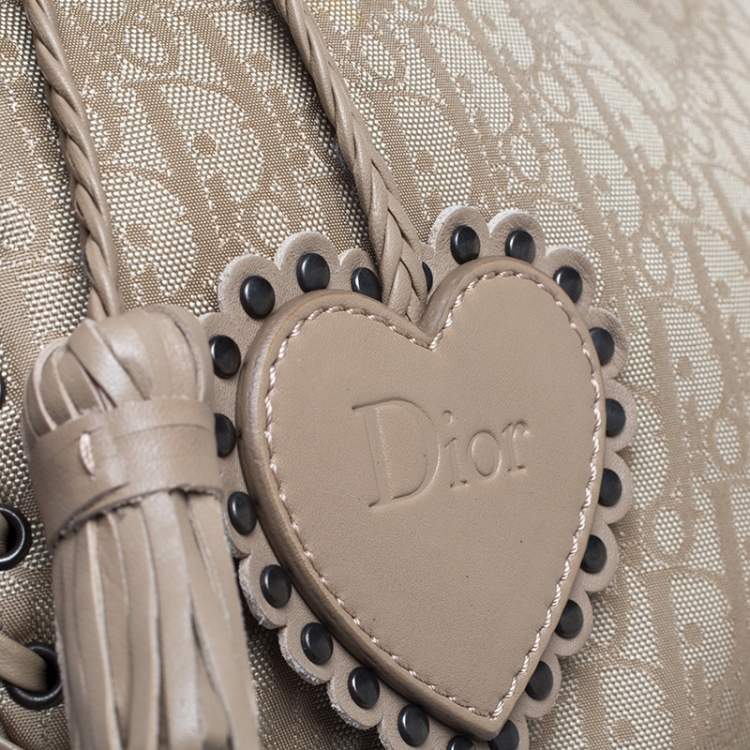 Pre Owned Dior Beige Canvas and Leather Hobo 