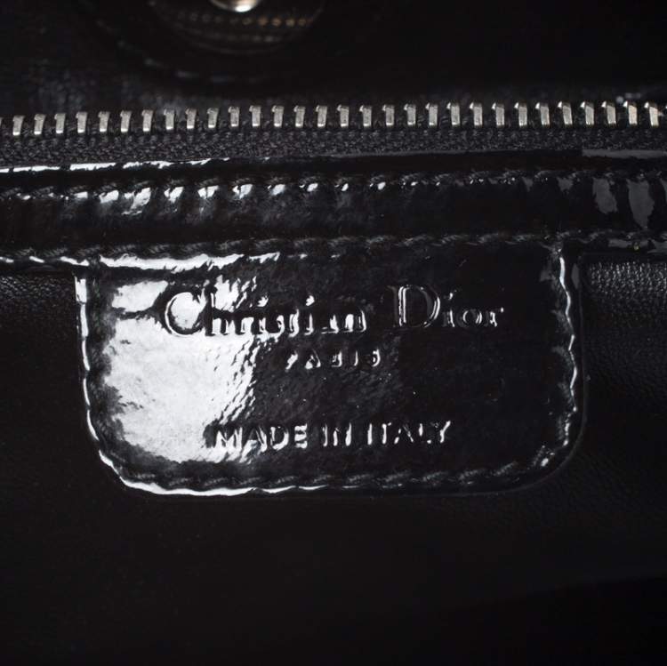 Pre Owned Dior Black Patent Leather Soft Shopper Tote