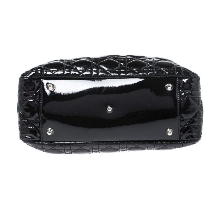 Pre Owned Dior Black Patent Leather Soft Shopper Tote