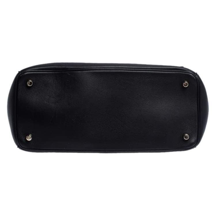 Pre Owned Dior Black Leather Large Be Dior Flap Top Handle Bag
