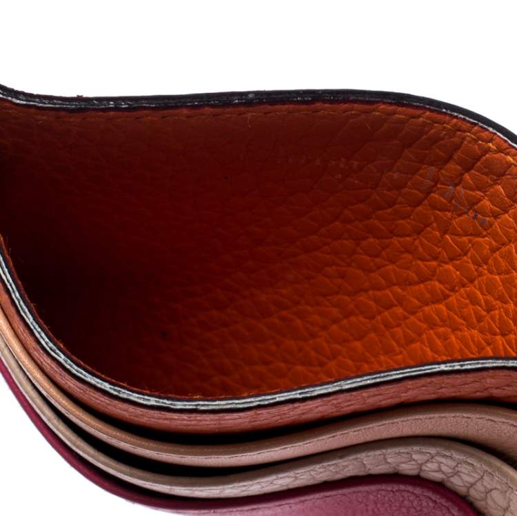 Pre Owned Dior Multicolor Leather Lady Dior Card Holder