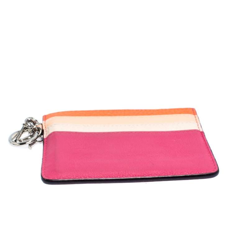 Pre Owned Dior Multicolor Leather Lady Dior Card Holder