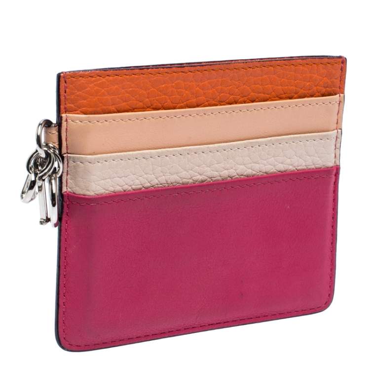Pre Owned Dior Multicolor Leather Lady Dior Card Holder