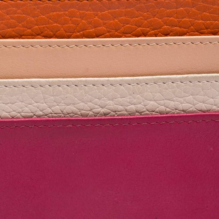 Pre Owned Dior Multicolor Leather Lady Dior Card Holder