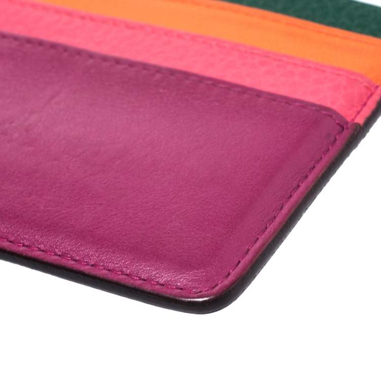 Pre Owned Dior Multicolor Leather Lady Dior Card Holder