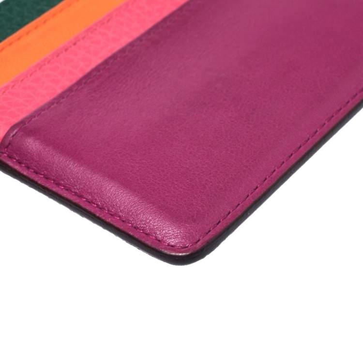 Pre Owned Dior Multicolor Leather Lady Dior Card Holder