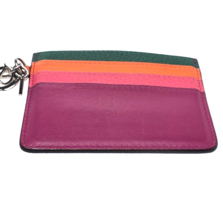Pre Owned Dior Multicolor Leather Lady Dior Card Holder