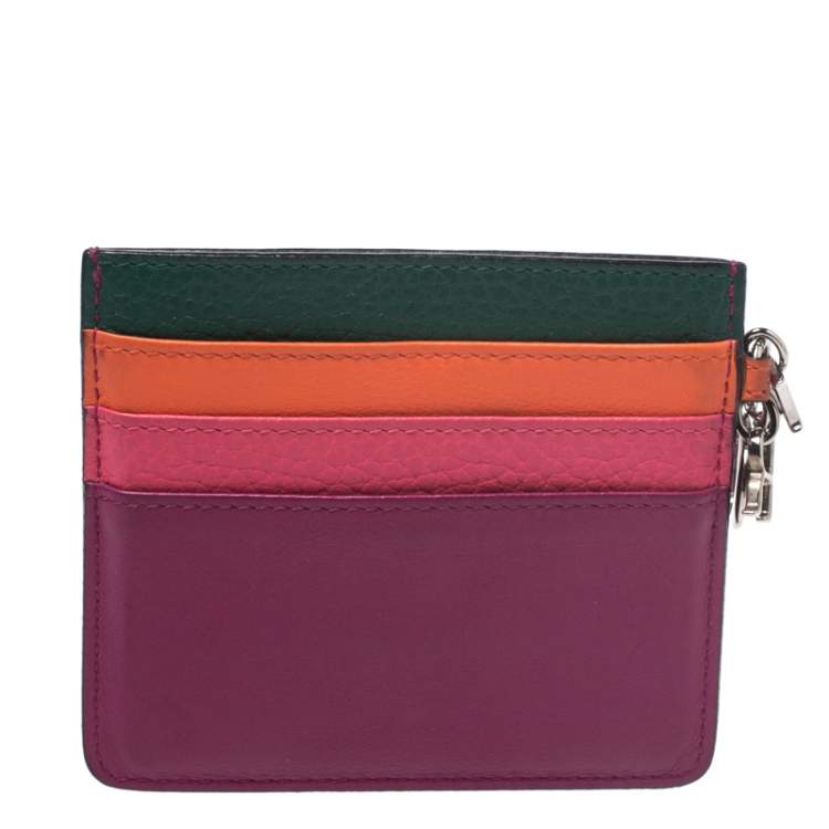 Pre Owned Dior Multicolor Leather Lady Dior Card Holder