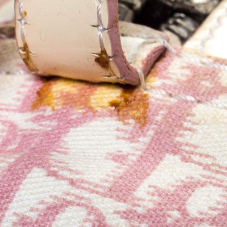 مملوكة مسبقًا Dior Pink/Off White Canvas  Romantique Satchel