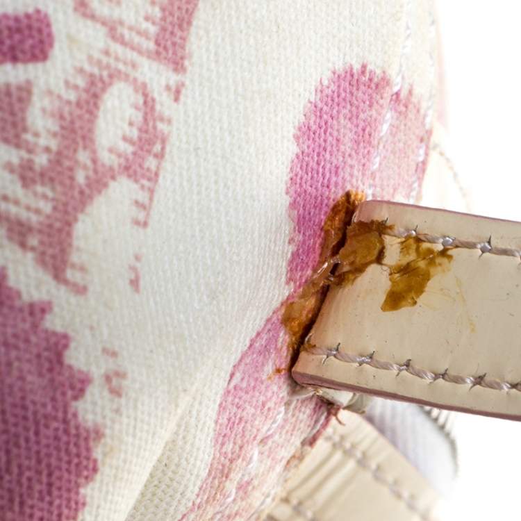 مملوكة مسبقًا Dior Pink/Off White Canvas  Romantique Satchel