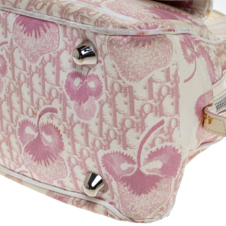 مملوكة مسبقًا Dior Pink/Off White Canvas  Romantique Satchel