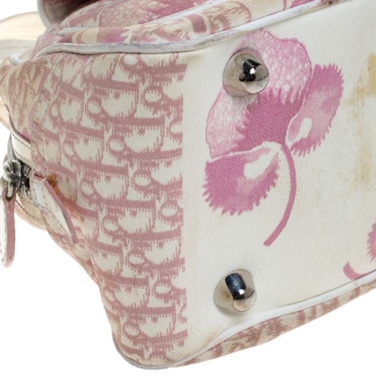 مملوكة مسبقًا Dior Pink/Off White Canvas  Romantique Satchel