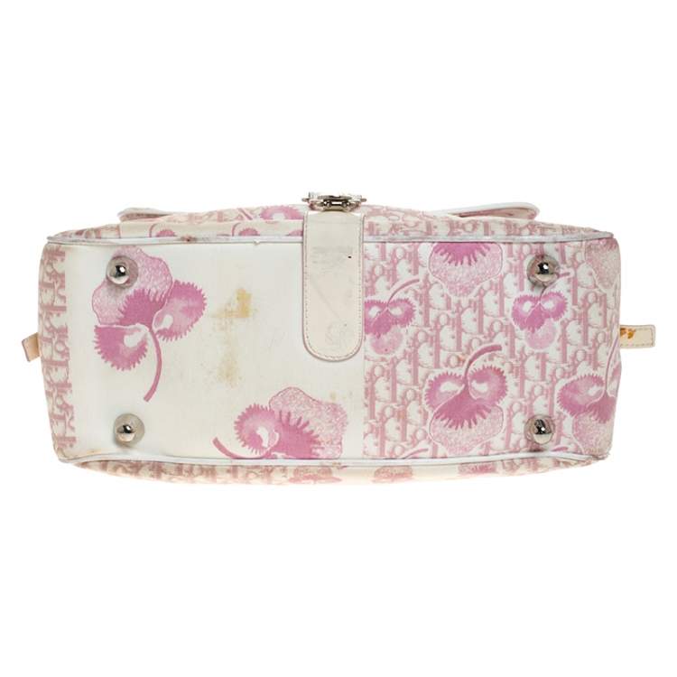 مملوكة مسبقًا Dior Pink/Off White Canvas  Romantique Satchel