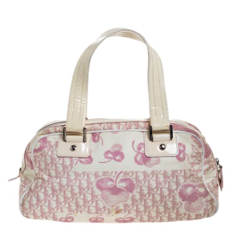 مملوكة مسبقًا Dior Pink/Off White Canvas  Romantique Satchel