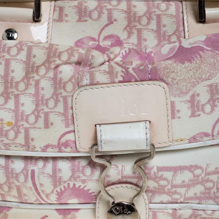 مملوكة مسبقًا Dior Pink/Off White Canvas  Romantique Satchel