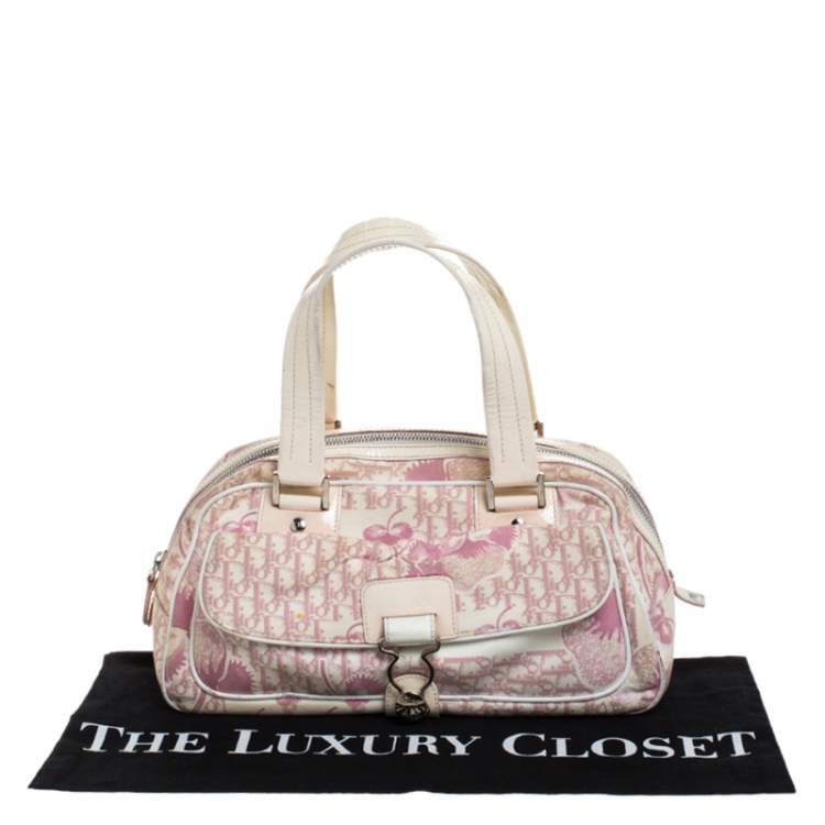 مملوكة مسبقًا Dior Pink/Off White Canvas  Romantique Satchel