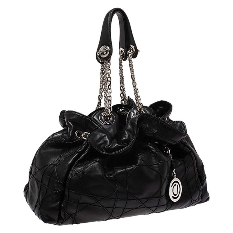 Pre Owned Dior Black Cannage Leather Le Trente Hobo