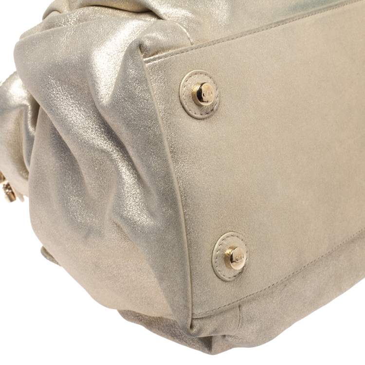 Pre Owned Dior Metallic Gold Leather Le Trente Hobo