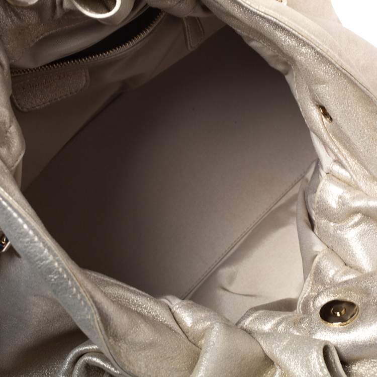 Pre Owned Dior Metallic Gold Leather Le Trente Hobo