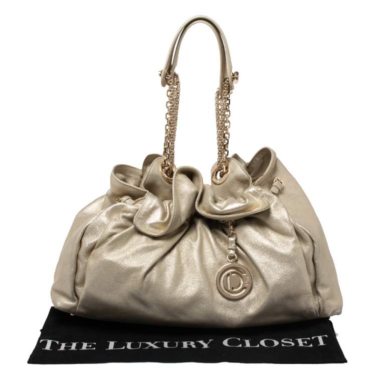 Pre Owned Dior Metallic Gold Leather Le Trente Hobo
