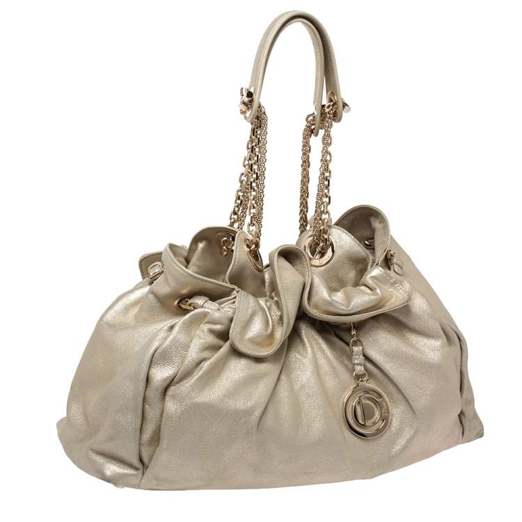 Pre Owned Dior Metallic Gold Leather Le Trente Hobo
