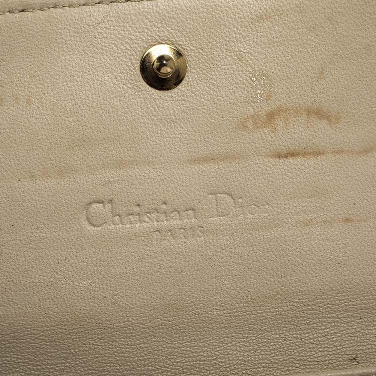Pre Owned Dior Gold/Beige Python Wallet on Chain