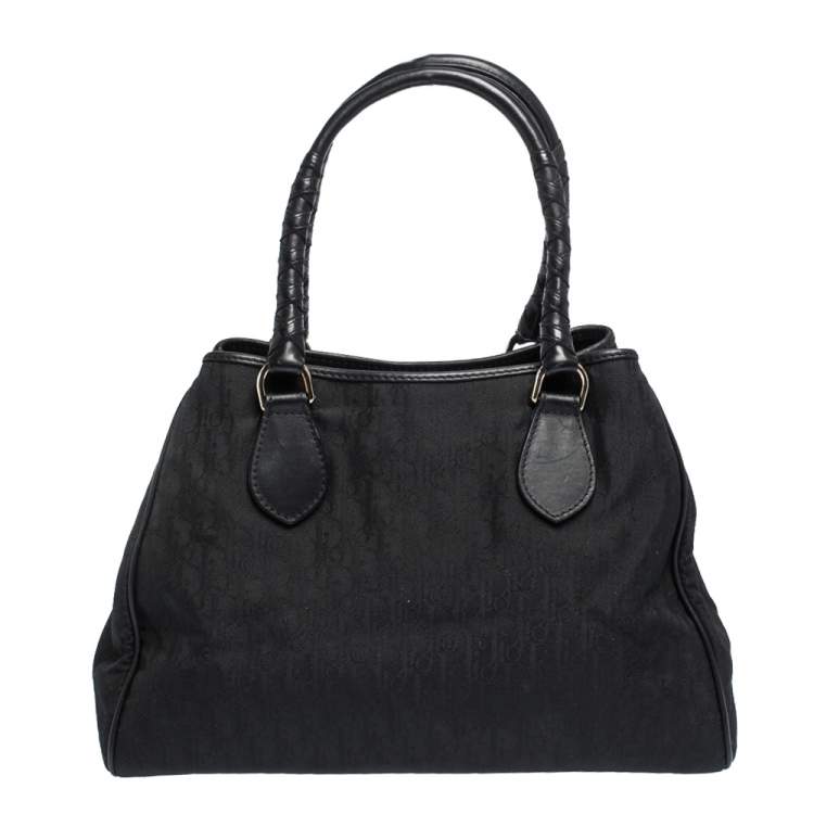 Pre Owned Dior Black Diorissimo Canvas and Leather Charming Satchel