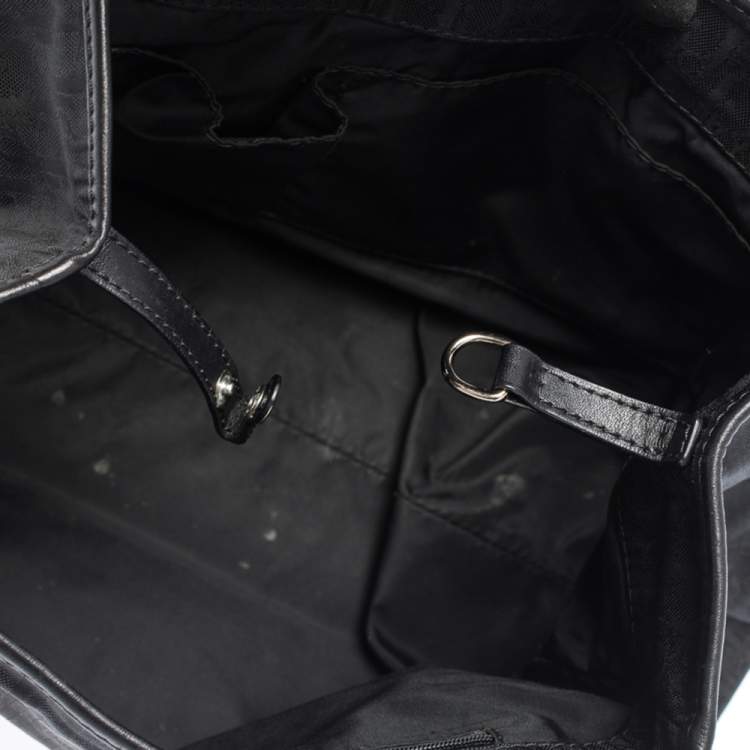 Pre Owned Dior Black Diorissimo Canvas and Leather Charming Satchel