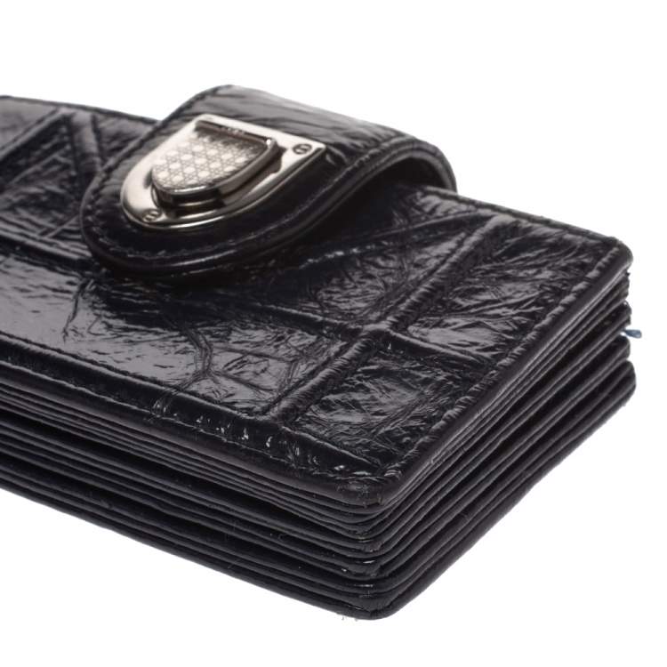 Pre Owned  Dior Navy Blue Patent Leather Diorama Gusset Card Holder