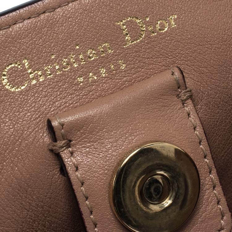 Pre Owned Dior Beige Leather Medium Diorissimo Shopper Tote