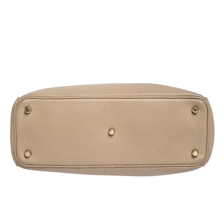 Pre Owned Dior Beige Leather Medium Diorissimo Shopper Tote