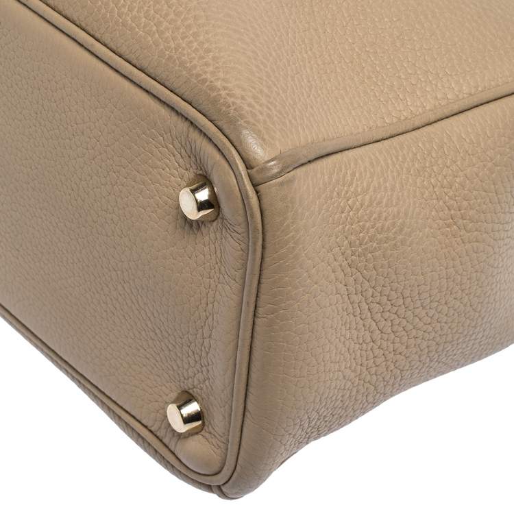 Pre Owned Dior Beige Leather Medium Diorissimo Shopper Tote