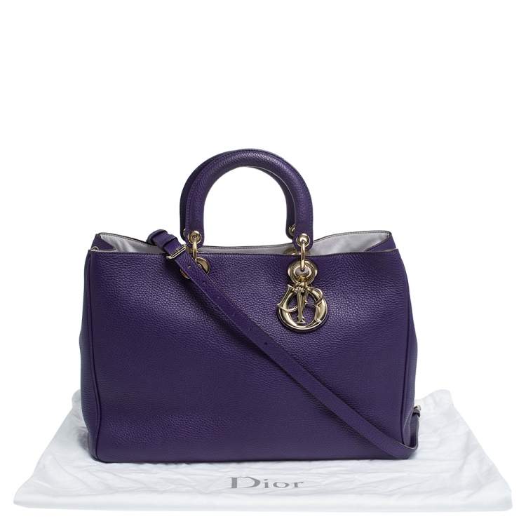 مملوكة مسبقًا Dior Purple Leather Large Diorissimo Shopper Tote