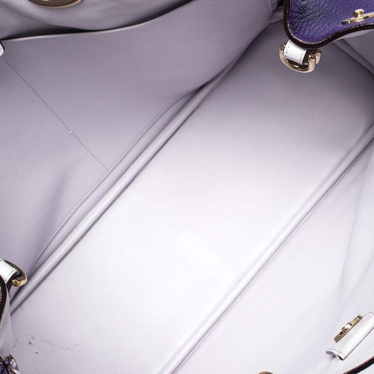 مملوكة مسبقًا Dior Purple Leather Large Diorissimo Shopper Tote