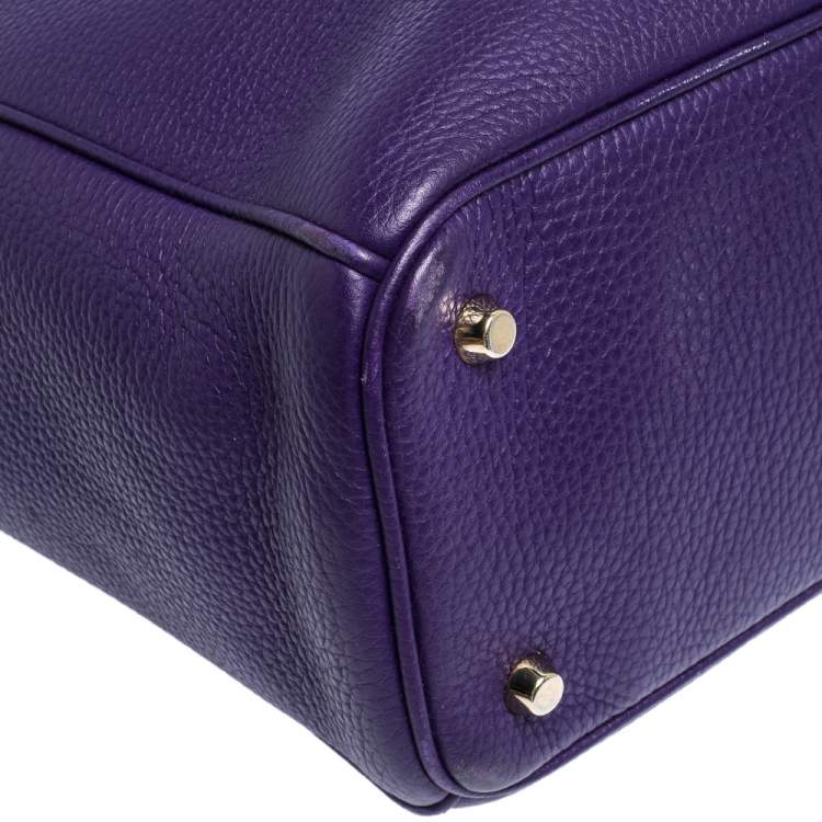 مملوكة مسبقًا Dior Purple Leather Large Diorissimo Shopper Tote