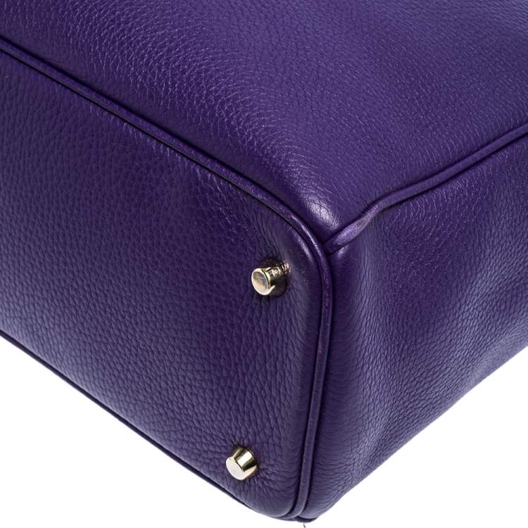 مملوكة مسبقًا Dior Purple Leather Large Diorissimo Shopper Tote